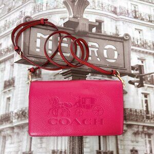 Coach C5887 Anna Foldover Clutch Crossbody Horse and Carriage